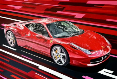 绘画 标题为“438 Italia” 由Franck Lloberes, 原创艺术品, 丙烯 安装在木质担架架上