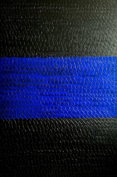 Peinture intitulée "RELIEF BLACK BLUE B…" par Anne Girault Bardaud, Œuvre d'art originale, Acrylique