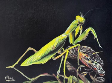 Green Mantis painting Animal painting 绘画 标题为“Green Mantis painti…” 由Natalia Yangalycheva, 原创艺术品, 丙烯