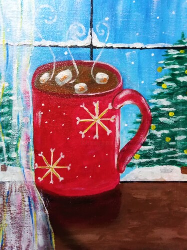 Winter Scene Painting 제목이 "Winter Scene Painti…"인 미술작품 Maryna Yasar로, 원작, 아크릴