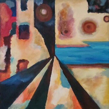 Pittura intitolato "Temporal Perspectiv…" da Kate Hessling, Opera d'arte originale, Acrilico Montato su Telaio per barella i…