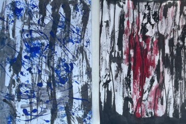 Painting titled "«Красная. Синяя.»" by Katerina Shaliapina, Original Artwork, Acrylic