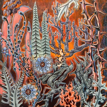 Peinture intitulée "MORT ( PULSION DE V…" par Jean-Luc Osswald, Œuvre d'art originale, Acrylique Monté sur Châssis en bois