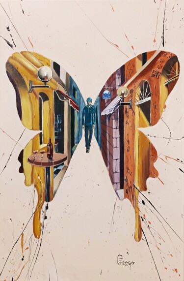 绘画 标题为“Butterfly Road” 由Jonathan Grego, 原创艺术品, 丙烯 安装在木质担架架上