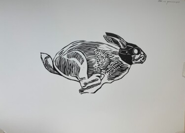 Picture, illustration, engraving "You won't catch up!" Отпечатки и Гравюры под названием "Picture, illustrati…" - Ирина Абрамова, Подлинное произведение искусства, Линогравюры