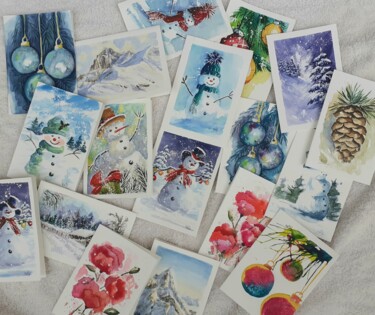 제목이 "Petites cartes de N…"인 미술작품 Catherine Dufrene (Katy)로, 원작, 수채화
