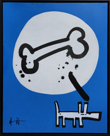 Schilderij getiteld "Bone" door Well Well, Origineel Kunstwerk, Acryl