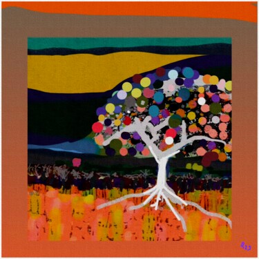 Arts numériques intitulée "Homme arbre" par Rossi Roberto, Œuvre d'art originale, Peinture numérique