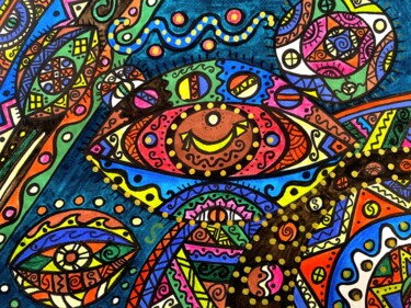 Painting titled "Guests" by Olena Kovalenko, Original Artwork, Marker
