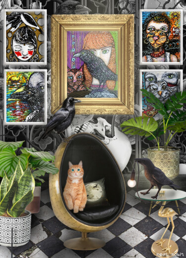 Arts numériques intitulée "Raven Scene" par Karine Garelli (Reds Robin), Œuvre d'art originale, Photo montage