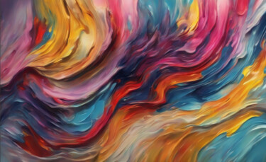 数字艺术 标题为“Abstract water wave” 由Pict T Mosb, 原创艺术品, AI生成的图像