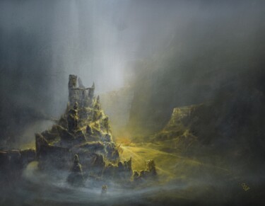 绘画 标题为“" Agartha - Ancient…” 由Ivan Grozdanovski, 原创艺术品, 丙烯 安装在木板上