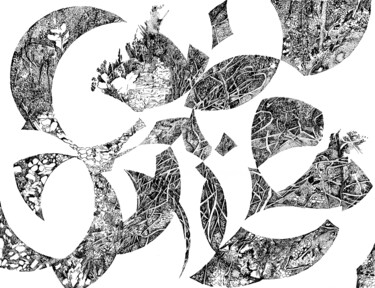 Drawing titled "Légèreté et gravité" by Sandra Vigouroux, Original Artwork, Ink