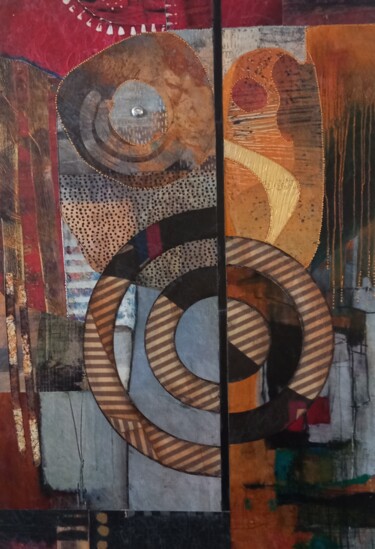 Collages titled "Formes et couleurs…" by Thierry Robin, Original Artwork, Collages Mounted on Cardboard
