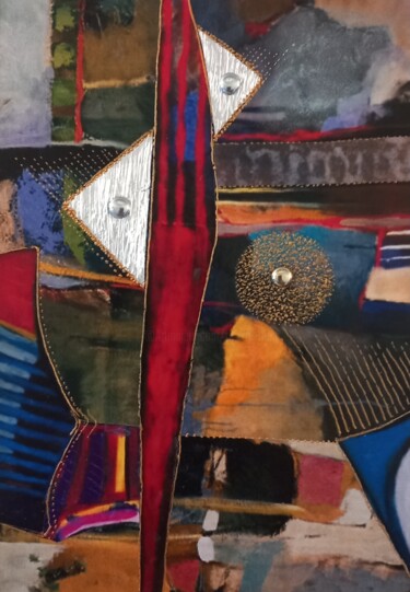 Collages titled "Formes et couleurs…" by Thierry Robin, Original Artwork, Collages Mounted on Cardboard