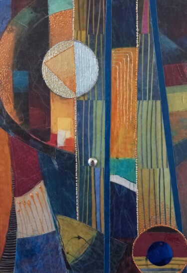 Collages titled "Formes et couleurs…" by Thierry Robin, Original Artwork, Collages Mounted on Cardboard