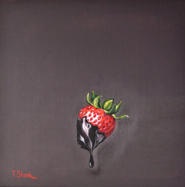 Ζωγραφική με τίτλο "Strawberries in cho…" από Tanya Shark, Αυθεντικά έργα τέχνης, Λάδι