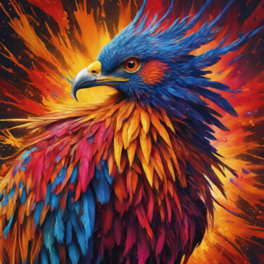 数字艺术 标题为“Artistic style eagle” 由Pict T Mosb, 原创艺术品, AI生成的图像