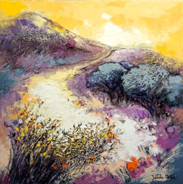 Ouverture vers l'inconnu 「Ouverture vers l'in…」というタイトルの絵画 Nathalie Montelによって, オリジナルのアートワーク, アクリル ウッドストレッチャーフレームにマウント