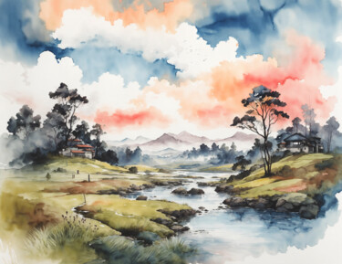 数字艺术 标题为“Landscape” 由Pict T Mosb, 原创艺术品, AI生成的图像