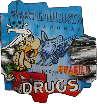 Painting titled "GAULOISES" by Claude Géan, Original Artwork, Acrylic Mounted on Wood Panel