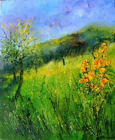 Peinture intitulée "My countryside 56" par Pol Ledent, Œuvre d'art originale, Huile Monté sur Châssis en bois