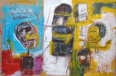 Painting titled "" orchestre des fou…" by Sam Keusseyan, Original Artwork, Acrylic
