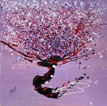 SAKURA Painting titled "SAKURA" by Ysabel Laffitte, Original Artwork, Acrylic Mounted on Wood Stretcher frame
