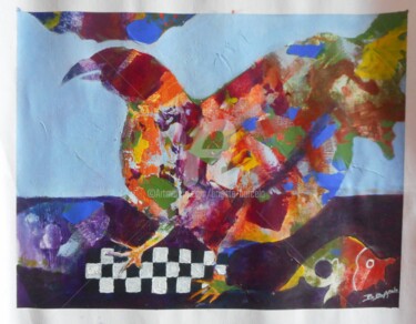 Peinture intitulée "La perdrix de l île…" par Brigitte Barcelo, Œuvre d'art originale, Acrylique