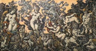 "Апофеоз Леды" başlıklı Tablo Олег Литвинов tarafından, Orijinal sanat, Petrol