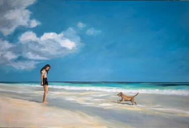 Papeete Painting titled "Papeete" by Véro Blaise, Original Artwork, Oil Mounted on Wood Stretcher frame
