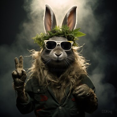 Peace Rabbit #1 Digital Arts titled "Peace Rabbit #1" by Ddking, Original Artwork, Digital Print
