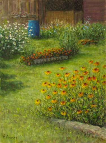 Pintura titulada ""Цветочки"" por Andrei Abramov (Andrei Liumes), Obra de arte original, Oleo