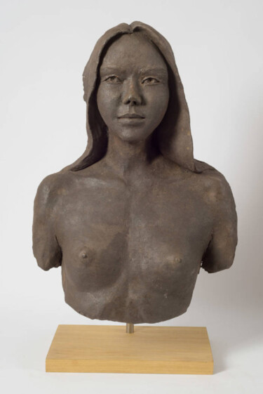 "Buste de femme aux…" başlıklı Heykel Christian Ruault tarafından, Orijinal sanat, Seramik