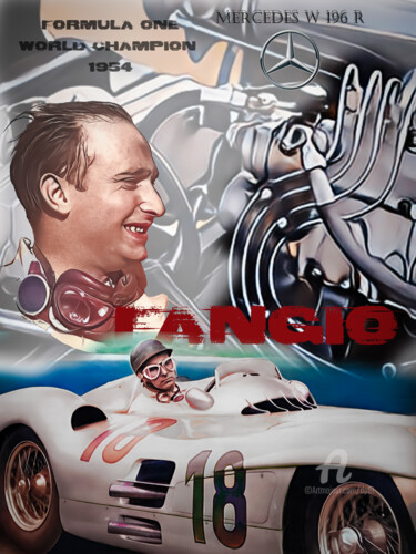Digital Arts με τίτλο "jm fangio 1955" από Denis Poutet, Αυθεντικά έργα τέχνης, 2D ψηφιακή εργασία