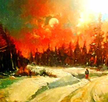 Pintura titulada "crepuscule" por Mahmoud Bekkara, Obra de arte original, Oleo