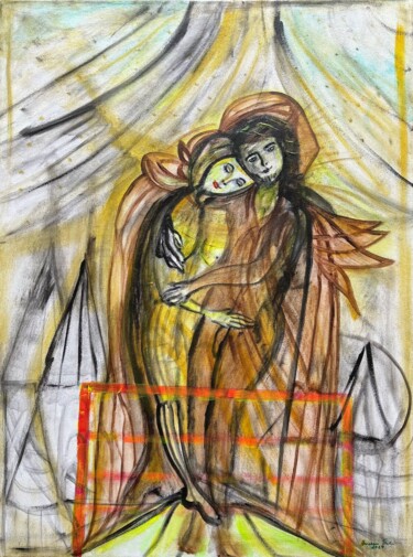 Pittura intitolato "Geborgenheit" da Annemarie Stelzer, Opera d'arte originale, Tempera