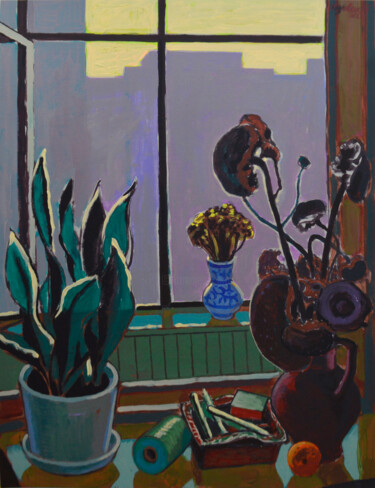 绘画 标题为“On the windowsill.…” 由Mykola Kozlovskyi, 原创艺术品, 丙烯