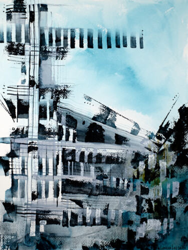 Painting titled "The Lookout" by Maria Lorena Lehman, Original Artwork, Watercolor