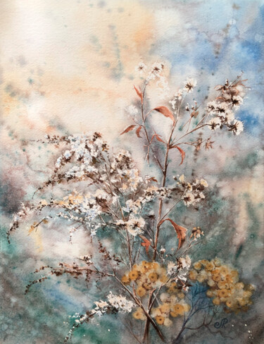 Wildflowers Flowers Watercolor Painting Fleurs 绘画 标题为“Wildflowers Flowers…” 由Lolita Ros, 原创艺术品, 水彩
