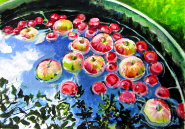 绘画 标题为“Autumn mood with ap…” 由Anna Brigitta Kovacs (KAB), 原创艺术品, 丙烯
