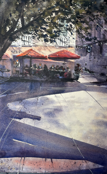 Pintura titulada "Cafe" por Katja Vollmer, Obra de arte original, Acuarela