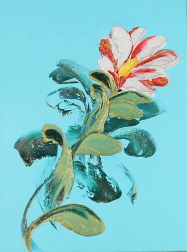 绘画 标题为“Flower 2” 由Irene Ba, 原创艺术品, 油 安装在木质担架架上