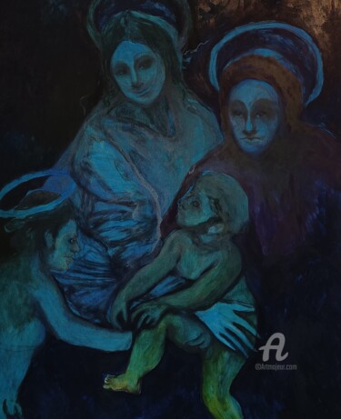Painting titled "Midnight" by Coco Sanne Hassink, Original Artwork, Oil