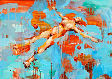 Painting titled "Eve's peaceful bed…" by Thekairos, Original Artwork, Oil