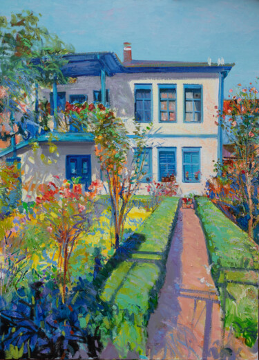 The Artist's Garden "The Artist's Garden" başlıklı Tablo Khanlar Asadullayev tarafından, Orijinal sanat, Petrol