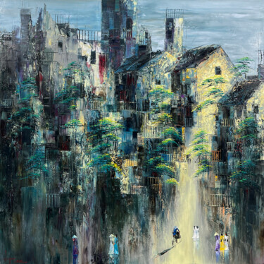「School season」というタイトルの絵画 Ngoc Quan Leによって, オリジナルのアートワーク, オイル