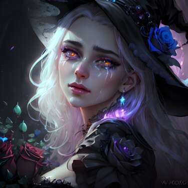 "Fantasy Femme Fatal…" başlıklı Dijital Sanat Mystic Muse tarafından, Orijinal sanat, AI tarafından oluşturulan görüntü