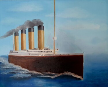 old fasion ship Painting titled "old fasion ship" by Ekaterina Nichubai (Shpekht), Original Artwork, Oil