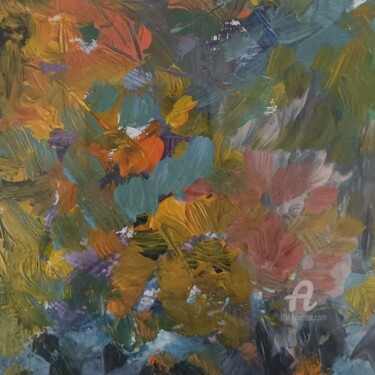 Le printemps acrylique sur papier art abstrait couleurs Pintura intitulada "Le printemps acryli…" por Marina Desportes, Obras de arte originais, Acrílico